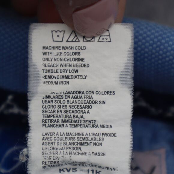 Wrangler Shirt Mens M Blue Short Sleeve Slit Chest Button Collared Top - Picture 7 of 16